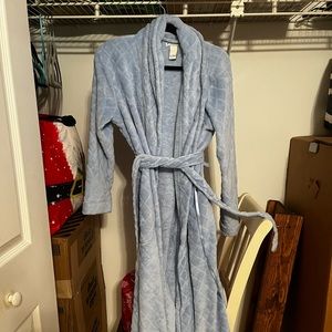Long Blue Plush Robe